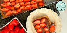 Recette de la tarte aux fraises, chocolat et cacahuètes sans gluten
