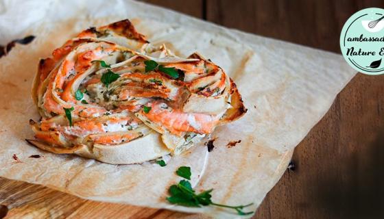 Recette de la pizza roll au saumon sans gluten