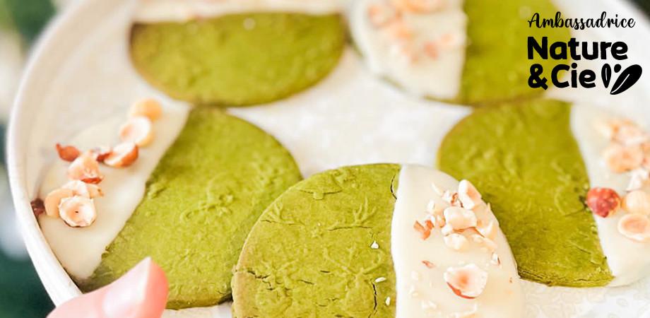 Recette Biscuits au Matcha chocolat blanc & noisettes sans gluten