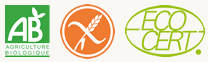 Nos labels agriculture biologique, gluten free et ecocert